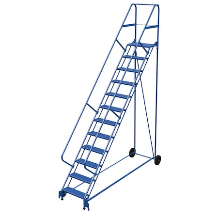 Vestil 156 H Steel Roll A Fold Ladder, 50 deg., Perf, 12 Step, 12 Steps LAD-RAF-12-24-P-EZ